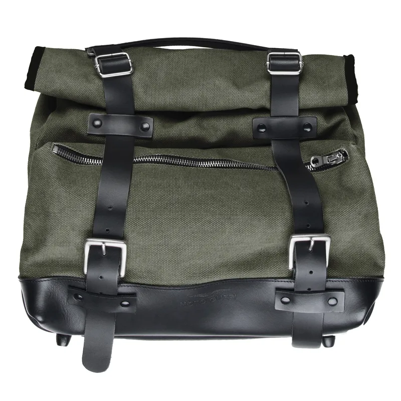 Moto Guzzi Left green canvas side bag